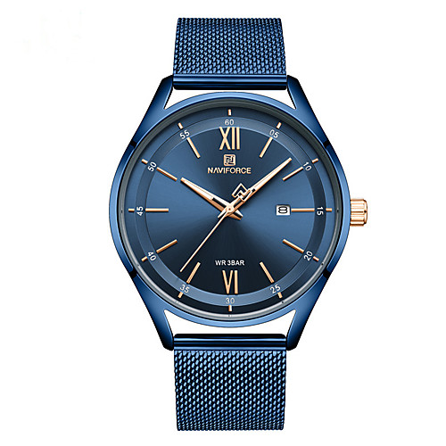 

NAVIFORCE Ladies Quartz Watches Minimalist Fashion Blue Silver Brown Stainless Steel Japanese Quartz Blue Gold Silver Water Resistant / Waterproof Calendar / date / day Luminous 30 m 1 pc Analog Two