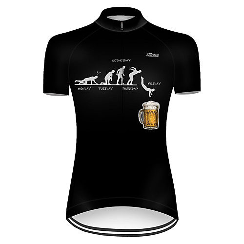 

21Grams Women's Short Sleeve Cycling Jersey Summer Nylon Polyester Black Funny Oktoberfest Beer Bike Jersey Top Mountain Bike MTB Road Bike Cycling Ultraviolet Resistant Quick Dry Breathable Sports