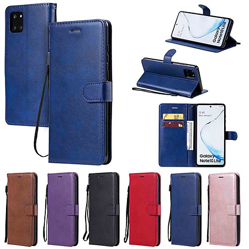 

Case For Samsung Galaxy S20 Plus / S20 Ultra / S20 Wallet / Card Holder / with Stand Solid Colored PU Leather / TPU for Galaxy A01 / Galaxy A21 / Galaxy A51 / Galaxy A71 / A91 / A81/ A70E / A41 / A11