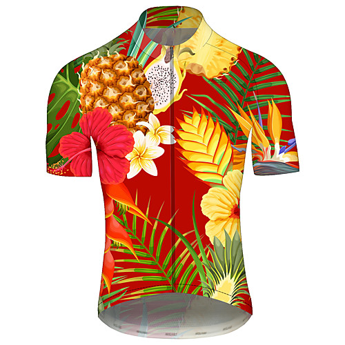 

21Grams Men's Short Sleeve Cycling Jersey Summer Spandex Polyester Red Solid Color Bike Jersey Top Mountain Bike MTB Road Bike Cycling UV Resistant Quick Dry Breathable Sports Clothing Apparel
