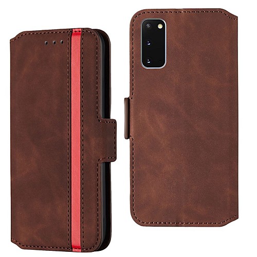 

Case For Samsung Galaxy S20 Ultra / S10 Plus / S8 Card Holder / with Stand / Flip Full Body Cases Solid Colored PU Leather For Galaxy S7 Edge/S10E/S9