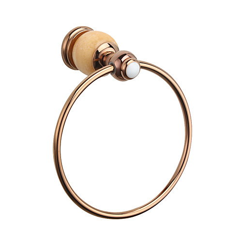 

Modern Towel Bar With Marble Stylish Solid Brass Bathroom Towel Ring Heavy Duty Hotel Style Wall Mount Bronze TM6206-2PS