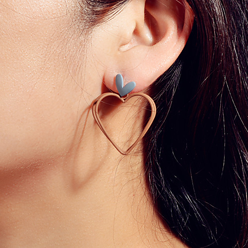 

Women's Earrings Classic Sweet Heart Punk Korean Sweet Fashion Modern Earrings Jewelry Green / Coffee For Engagement Prom Beach Promise Festival 1 Pair