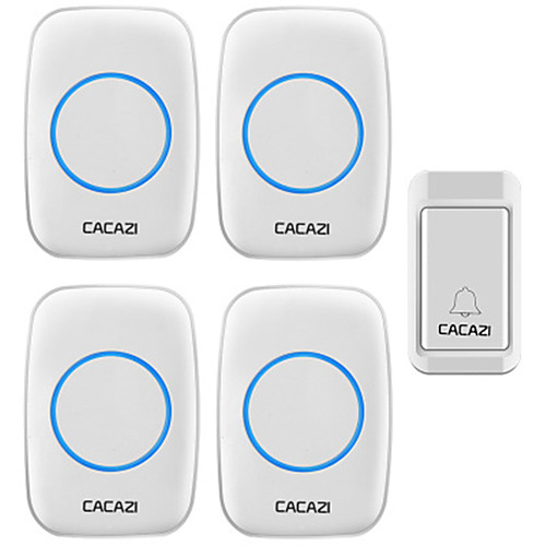 

CACAZI A10G Wireless Doorbell Self-powered No batteries Waterproof Button 120M Remote LED Light Home Cordless Bell 38 Chimes