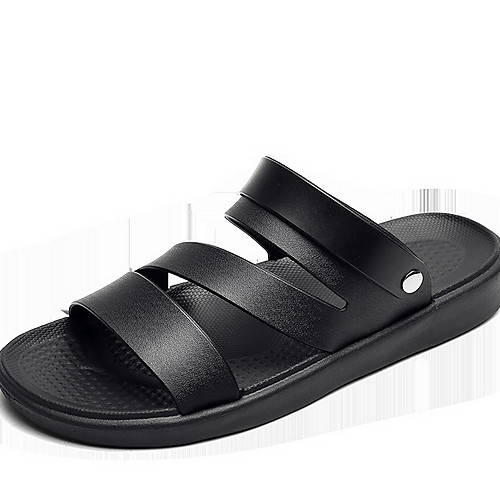 

Men's Summer Daily Slippers & Flip-Flops PU Breathable Black / Brown