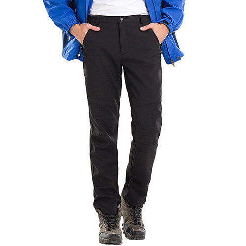 

Men's Hiking Pants Trousers Softshell Pants Solid Color Winter Outdoor Waterproof Windproof Fleece Lining Warm Pants / Trousers Bottoms Grey Dark Green Dark Navy Black Hunting Ski / Snowboard Fishing