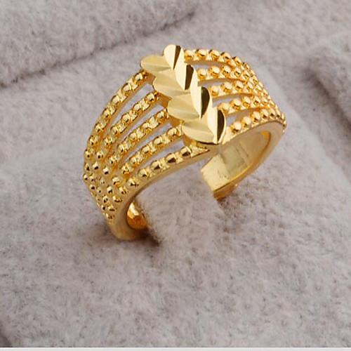 

Men Women Ring 1pc Gold Brass Round Stylish Gift Festival Jewelry Hollow Out Flower