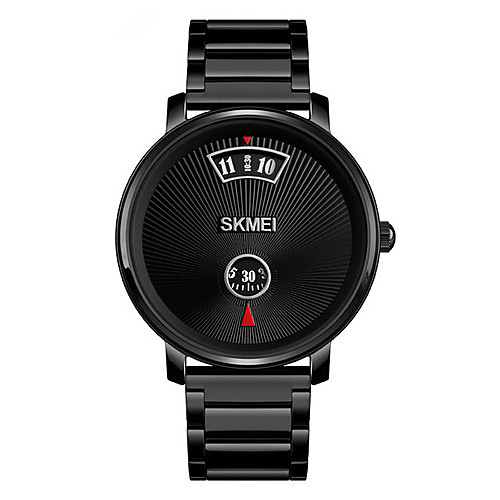 

SKMEI Men's Dress Watch Quartz Formal Style Modern Style Stainless Steel Leather Black 30 m Water Resistant / Waterproof Creative Casual Watch Digital Minimalist Fashion - Black / Silver Black