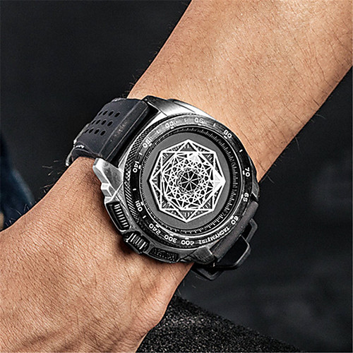 

Men's Sport Watch Japanese Quartz Silicone 30 m Water Resistant / Waterproof Noctilucent Day Date Analog - Digital Fashion Cool - Black / Silver BlackGloden Black One Year Battery Life