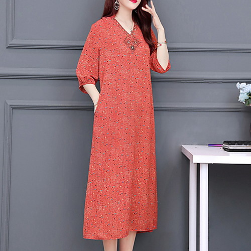

Women's A Line Dress - Half Sleeve Solid Color Summer Street chic 2020 Red L XL XXL XXXL XXXXL XXXXXL