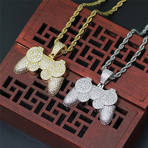 

AAA Cubic Zirconia Necklace Statement Unique Design Trendy Hip Hop Copper Gold Silver 60 cm Necklace Jewelry 1pc For Anniversary Street Festival