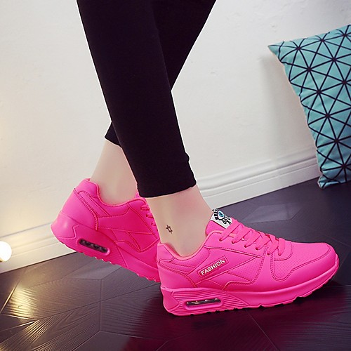 

Women's Trainers / Athletic Shoes Summer Flat Heel Round Toe Daily PU White / Black / Fuchsia