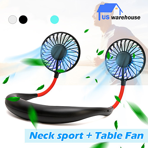 

Mini USB Portable Fan Neck Fan Neckband With Rechargeable Battery Small Desk Fans handheld Air Cooler Conditioner for Room