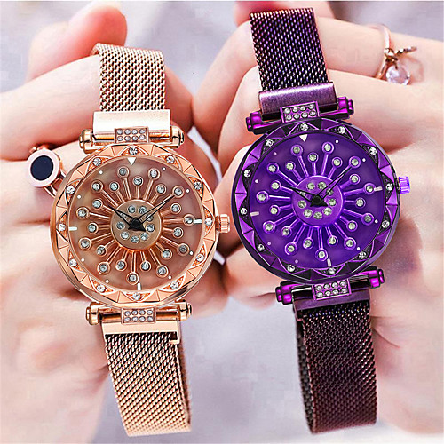 

Women's Quartz Watches Fashion Black Blue Purple Alloy Chinese Quartz Rose Gold Black Blue Casual Watch Analog One Year Battery Life