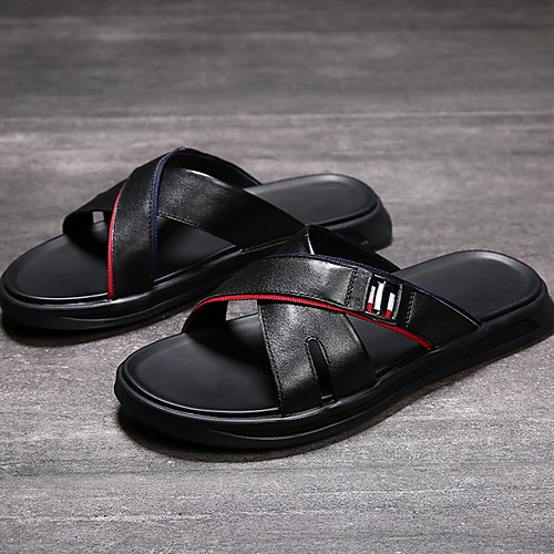 

Men's Summer Outdoor Sandals PU Non-slipping Black