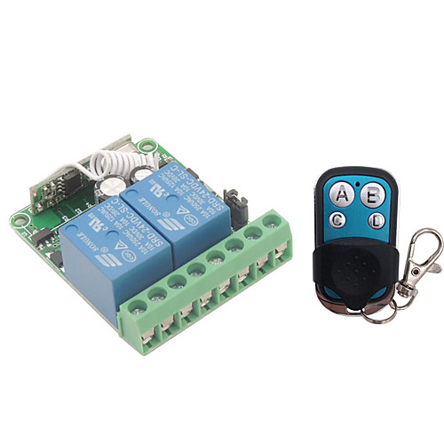 

433 MHz Wireless Remote Control Switch DC 12V 10A 2CH rf Relay Receiver and Transmitter for Remote Switch Garage Motor Control