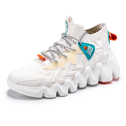 

Men's Fall Daily Outdoor Trainers / Athletic Shoes Running Shoes / Walking Shoes Tissage Volant Breathable Non-slipping Shock Absorbing Black / White / Black / Blue / Beige