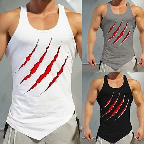 

Men's Geometric Tank Top Daily Round Neck White / Black / Gray / Sleeveless