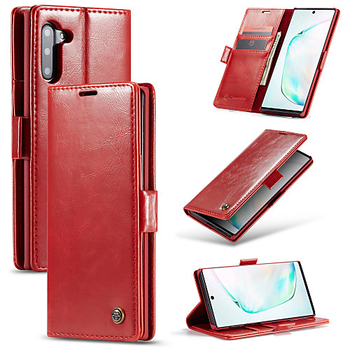 

CaseMe Luxury Business Leather Magnetic Flip Case For Samsung Galaxy Note 10 / Note 10 Plus Full Body Case With Wallet Card Slot Stand Case Cover