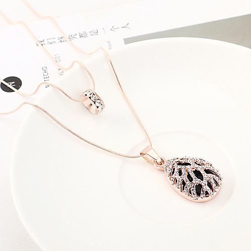 

Women's Black Necklace Stacking Stackable Pear Vintage Chrome Gold 38 cm Necklace Jewelry 1pc For Party Evening Street Festival