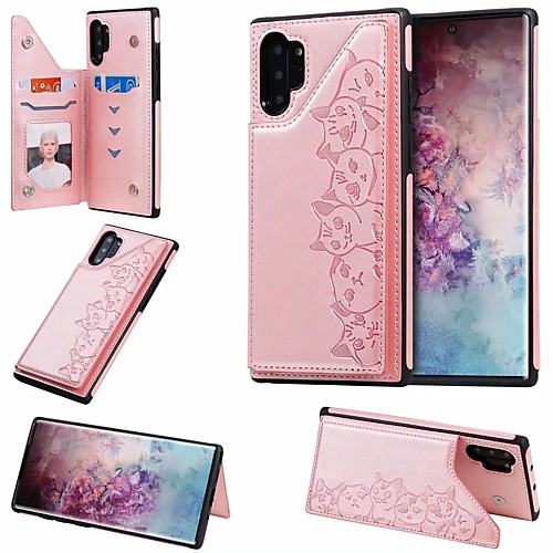 

Case For Samsung Galaxy Note 9 / Note 8 / Samsung Note 10 Card Holder / with Stand Back Cover Cat PU Leather