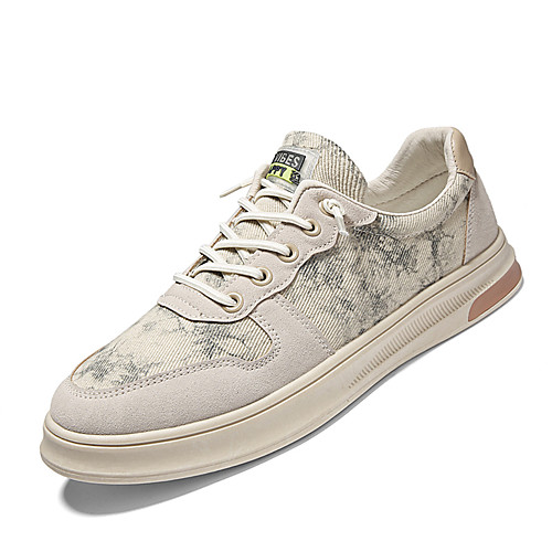 

Men's Canvas Fall / Spring & Summer Sneakers Running Shoes / Walking Shoes Breathable Khaki / White