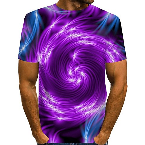 

Men's Geometric Graphic T-shirt Daily White / Blue / Purple / Red / Yellow / Fuchsia