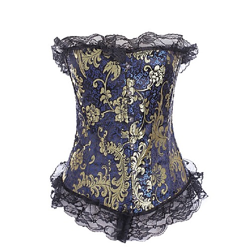 

Women's Hook & Eye Overbust Corset - Flower / Floral Rainbow S M L