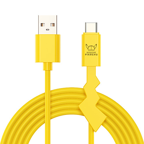 

ROCK PIKACHU 1.2M Lightning / Type-C Cable Quick Charge TPE USB Cable Adapter