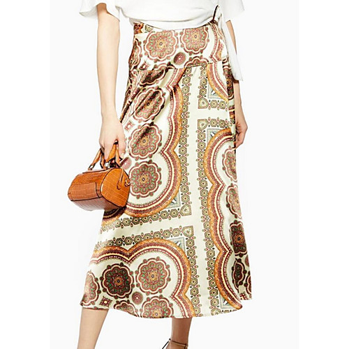 

Women's A Line Skirts - Geometric Khaki S M L