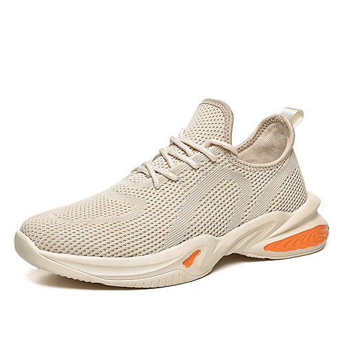 

Men's Fall Daily Outdoor Trainers / Athletic Shoes Running Shoes / Walking Shoes Tissage Volant Breathable Non-slipping Shock Absorbing White / Black / Beige