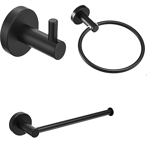 

High Quality Rustproof 304 Stainless Steel Matte Black Brushed Gold Silver Hand Polishing Bathroom Accessories Set Robe Hooks Towel Ring Bar Toilet Paper Holder Tissue Rack