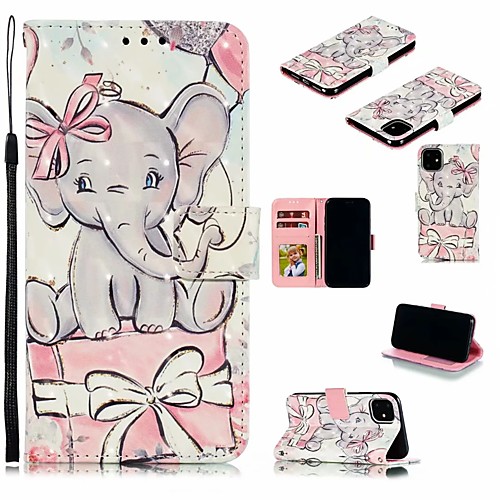 

Case For Apple iPhone 11 / iPhone 11 Pro / iPhone 11 Pro Max Card Holder / Shockproof / Dustproof Full Body Cases 3D Cartoon PU Leather / TPU