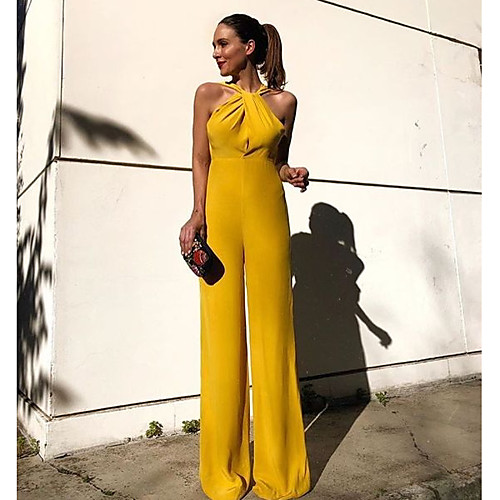 

Women's Yellow Jumpsuit Onesie, Solid Colored S M L