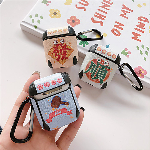 

Cases For AirPods Clear Pattern Earphone Hard PC Case For Apple AirPods 1 2 Charging Box Crystal Cover For Air pods With hook