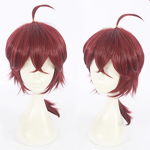

Violet Evergarden Claudia Hawkins Cosplay Wigs Men's Layered Haircut 10 inch Heat Resistant Fiber Curly Burgundy Teen Adults' Anime Wig