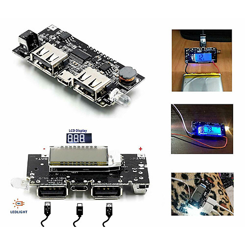 

18650 Lithium Battery Charger Board Dual USB Circuit Module for 5V 2.1A Make