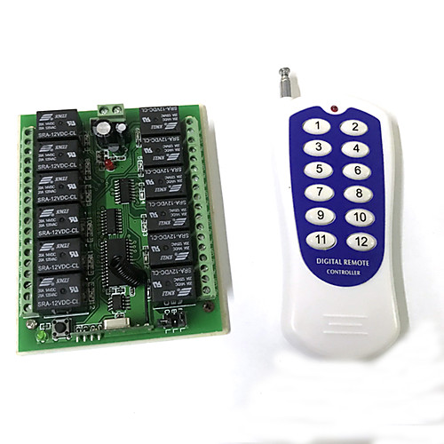 

DC 12V Channel Wireless RF Remote Control Relay 12CH Transceiver Receive