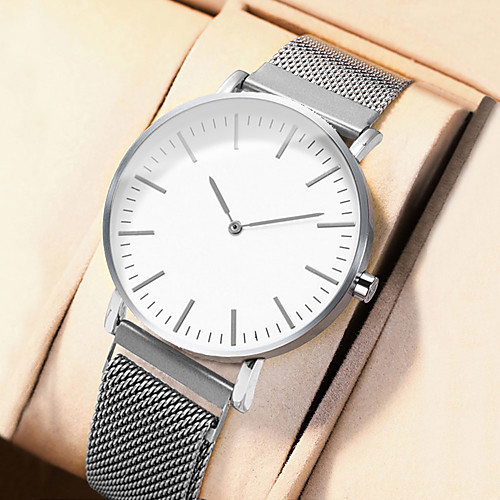 

Men's Steel Band Watches Quartz Modern Style Stylish Stainless Steel Silver / Rose Gold Creative Casual Watch Analog Casual Elegant - Golden / Brown Silver One Year Battery Life