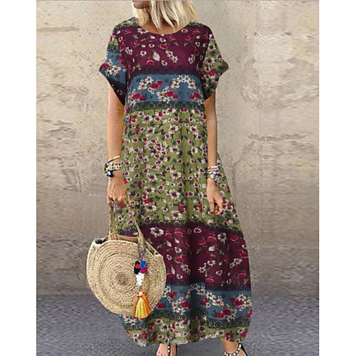 

Women's A Line Dress - Short Sleeves Geometric Summer Street chic 2020 Blue Blushing Pink Green M L XL XXL XXXL XXXXL XXXXXL