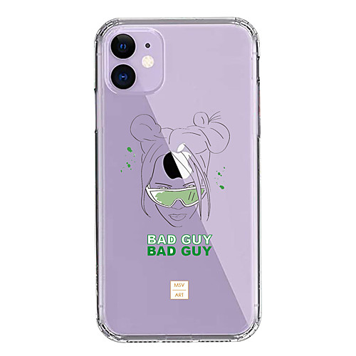 

Case For Apple iPhone 11/11 Pro/11 Pro Max/XS/XR/XS Max/8 Plus/7 Plus/8/7/6/6s Transparent Billie Eilish BAD GUY Pattern Fall Proof Back Cover Soft TPUPC
