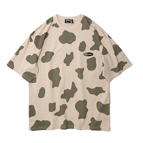 

Men's Women's Solid Colored T-shirt - Cotton Daily Weekend Round Neck Light Brown / White / Short Sleeve