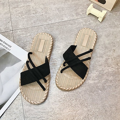 

Women's Sandals Summer Flat Heel Open Toe Daily PVC Black / Yellow / Beige