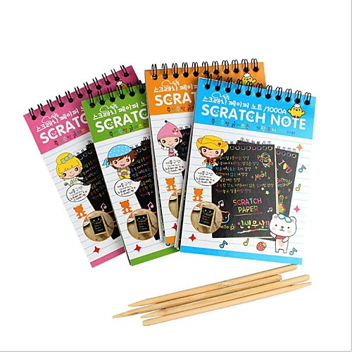 

Drawing Toy Scratch Art Set Magic Scratch Paper Cartoon Animal Pure Paper Painting Creative Kid's Boys and Girls for Birthday Gifts or Party Favors