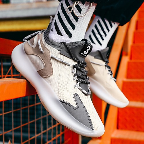 

Men's Summer Outdoor Trainers / Athletic Shoes Running Shoes Mesh Non-slipping Beige / Gray