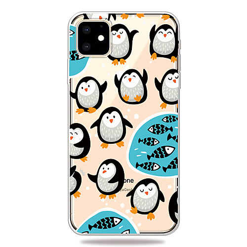 

Case For Apple iPhone 11/11 Pro/11 Pro Max/XS/XR/XS Max/8 Plus/7 Plus/6S Plus/8/7/6/6s/SE/5/5S Transparent Pattern Back Cover Penguin Soft TPU