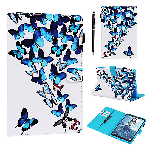 

Case With A Free 2in1 Stylus pen For Samsung Galaxy Samsung Tab T377/T375/T280/T285/P200/205 Dustproof / with Stand / Flip Back Cover Butterfly PU Leather