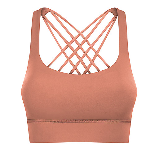 

Women's Sports Bra Bralette Criss Cross Elastane Running Fitness Jogging Adjustable Breathable Soft Padded Medium Support Red Pink Green Blue White Solid Colored / Stretchy