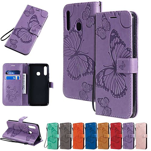 

Case For Samsung Galaxy A91 / M80S /Galaxy A81 / M60S/S20 Plus Wallet/Card Holder/with Stand Full Body Cases Butterfly / Solid Colored PU Leather For Galaxy A01/A11/A21/A41/A51/A71/A70E/M31/S20 Ultra