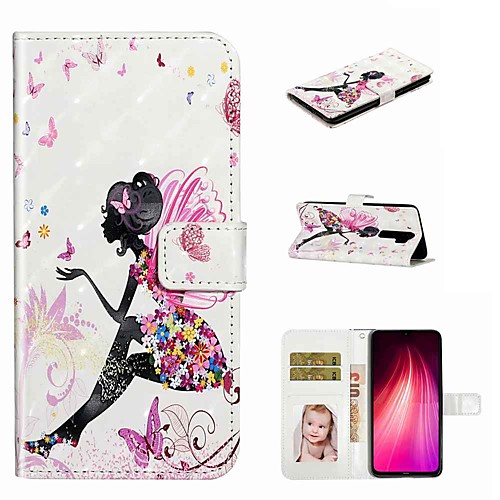 

Case For Xiaomi Xiaomi Redmi Note 8 / Xiaomi Redmi Note 8 Pro / Redmi K20 Pro Wallet / Card Holder / with Stand Full Body Cases Butterfly Girl PU Leather / TPU for Redmi Note 7 / Note 7 Pro / Redmi 7A